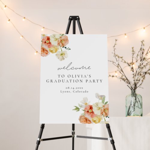 Pastel Spring Wildflower Bridal Shower Welcome Foam Board