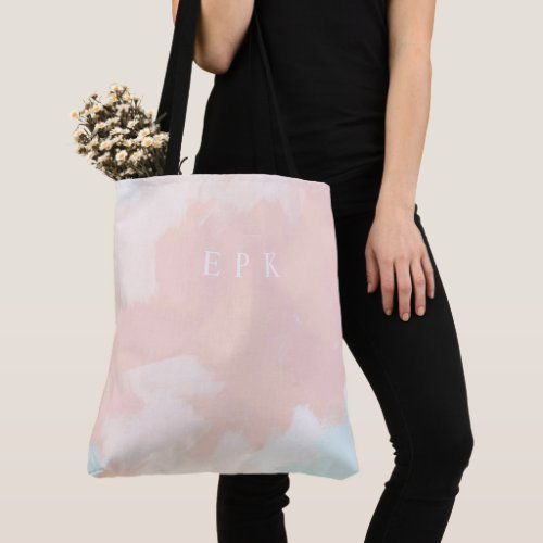 Pastel Springtime Monogram Tote