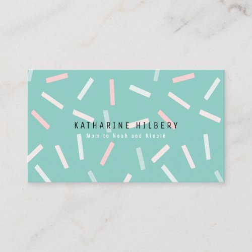 Pastel Sprinkles Mint Green Mommy Business Card