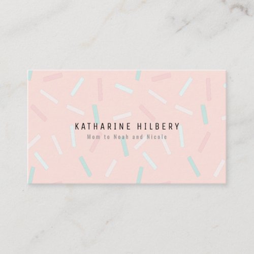 Pastel Sprinkles Pink Mommy Business Card