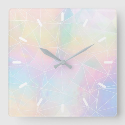 pastel square wall clock