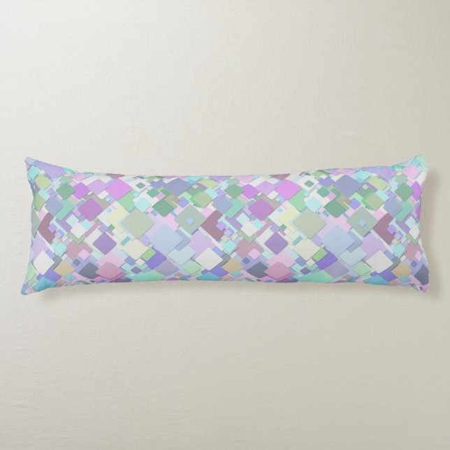 pastel squares body pillow (Front)