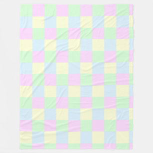 Pastel Squares Pattern Fleece Blanket