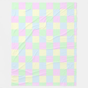 Pastel Squares Pattern Fleece Blanket by MissMatching at Zazzle