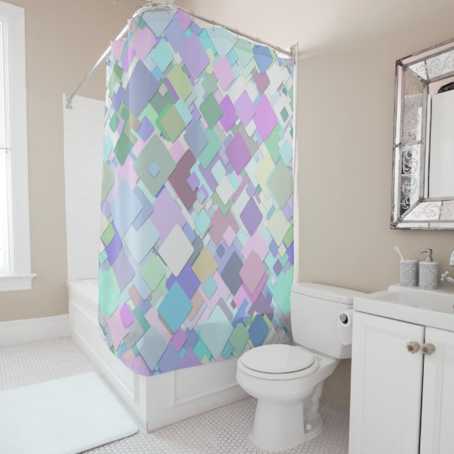 pastel squares shower curtain (In Situ)