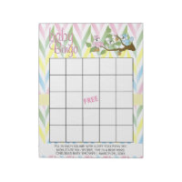 Pastel Squirrel Baby Girl Shower - Bingo Game Notepad