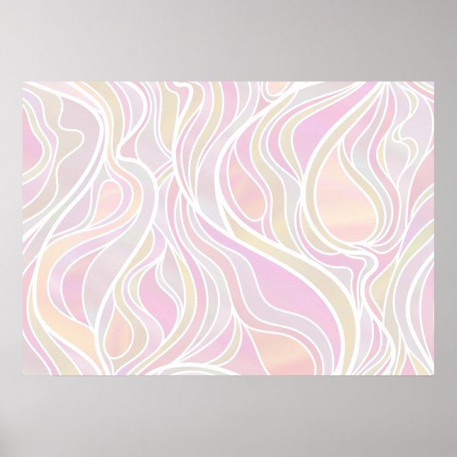 Pastel Stained Glass Abstract Poster (Front)