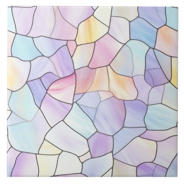 Pastel Stained Glass Ceramic Tile (Front)