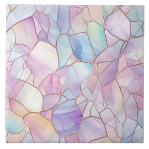 Pastel Stained Glass Ceramic Tile