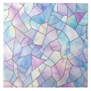 Pastel Stained Glass Ceramic Tile