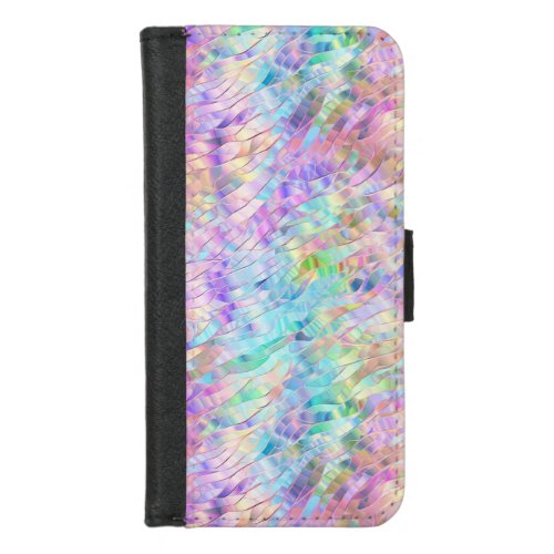 Pastel Stained Glass Rainbow Pattern iPhone 87 Wallet Case
