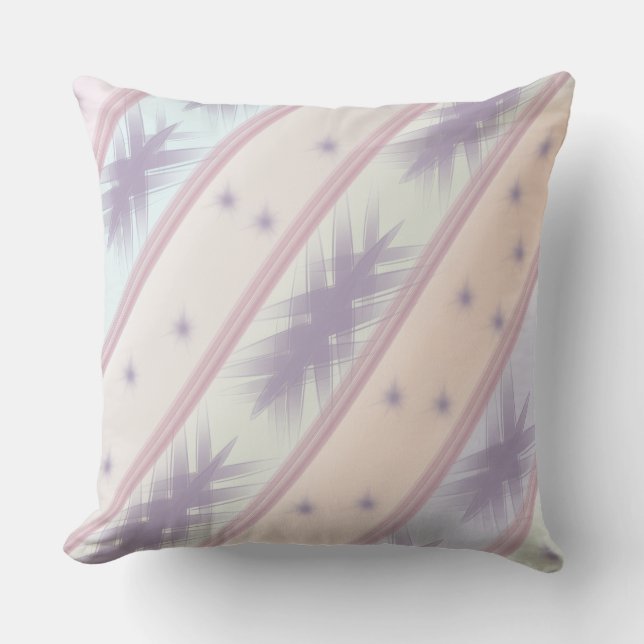Pastel Star Abstract Throw Pillow (Front)
