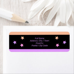Pastel star accented label