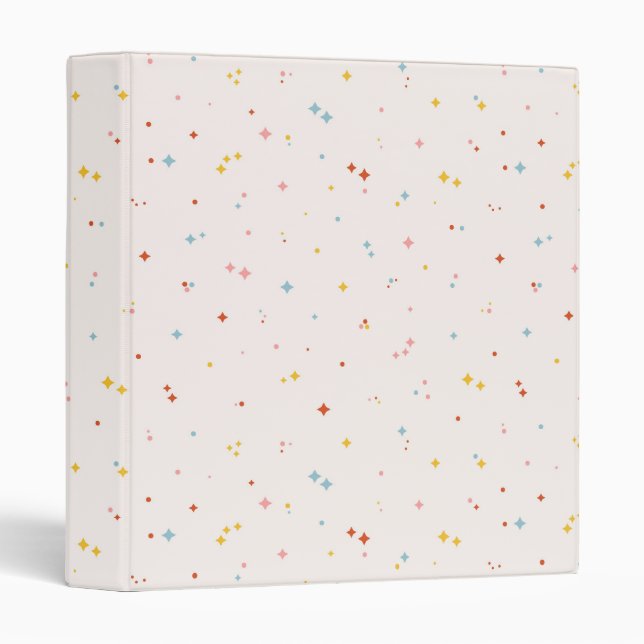 Pastel Star Pattern 3 Ring Binder (Front/Spine)