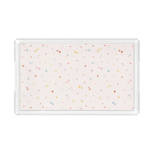 Pastel Star Pattern Acrylic Tray