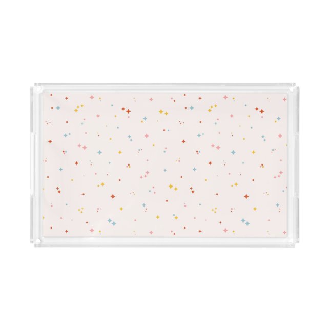 Pastel Star Pattern Acrylic Tray (Front)