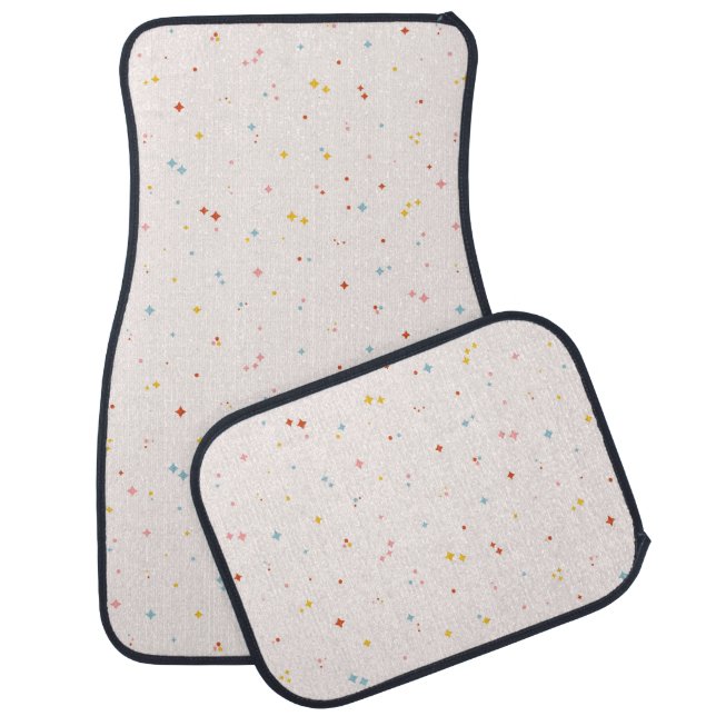 Pastel Star Pattern Car Floor Mat (Set)