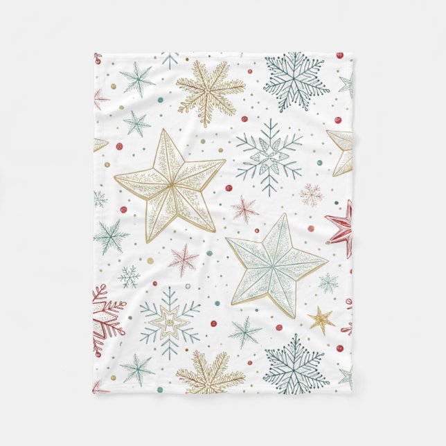 "Pastel Star Pattern Fleece Blanket (Front)