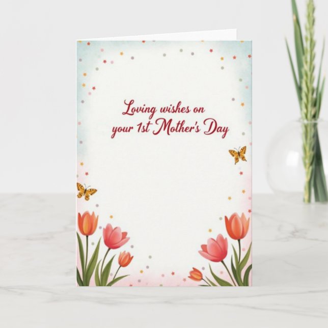 Pastel Star Pattern Mothers Day Card (Front)