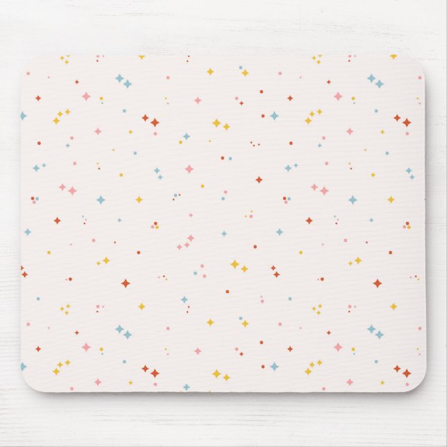 Pastel Star Pattern Mouse Pad (Front)
