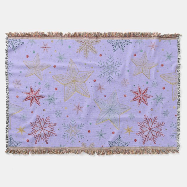 "Pastel Star Woven Throw Blanket (Front)