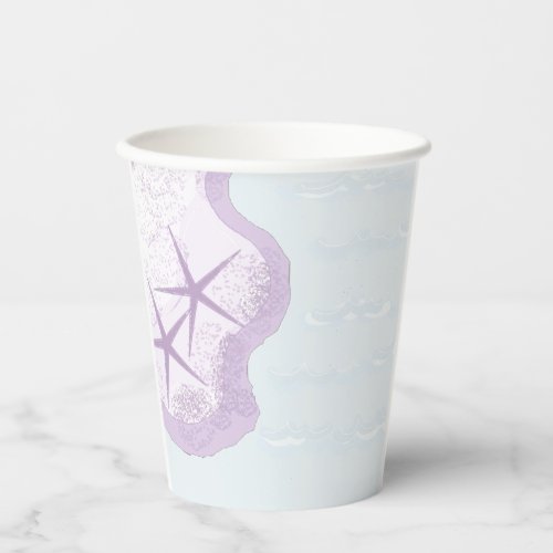 Pastel Starfish and Ocean Paper Cups