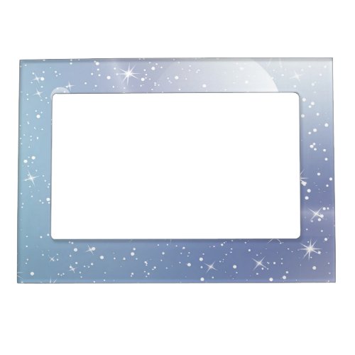 Pastel Starry Sky Blue Gradient Moon Galaxy Design Magnetic Frame