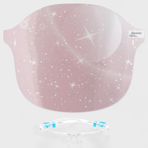 Pastel Starry Sky Pink Gradient Moon Galaxy Design Face Shield