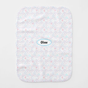 Pastel Stars Baby Burp Cloth