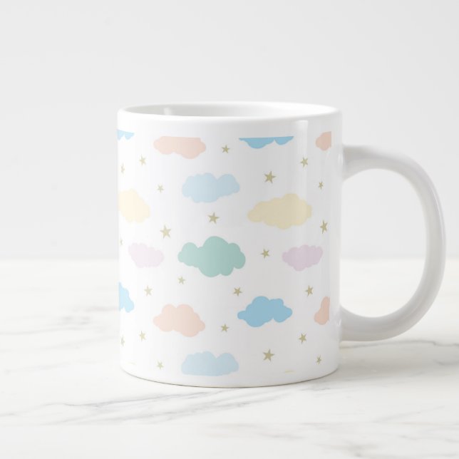 Pastel Stars & Clouds Giant Coffee Mug (Right)