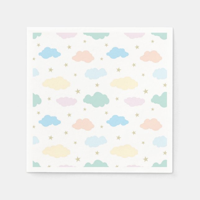 Pastel Stars & Clouds Napkins (Front)