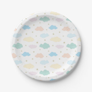 Pastel Stars & Clouds Paper Plates