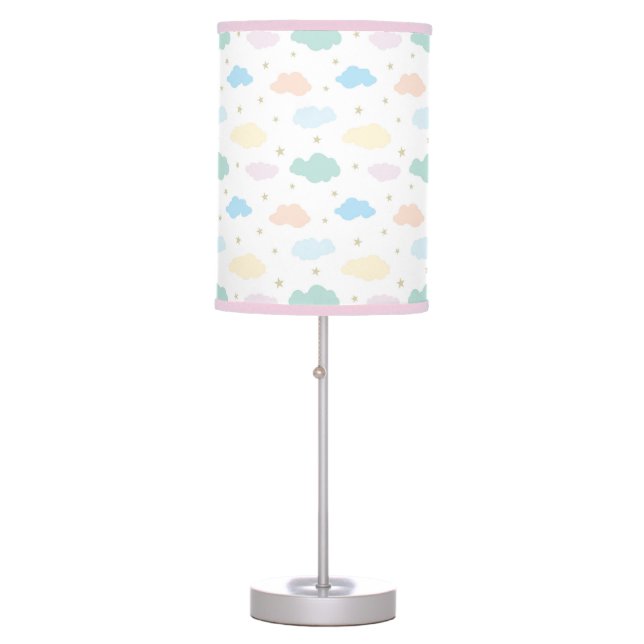 Pastel Stars & Clouds Table Lamp (Front)