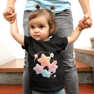 Pastel Stars - Colorful Stars in Dreamy Space Baby T-Shirt