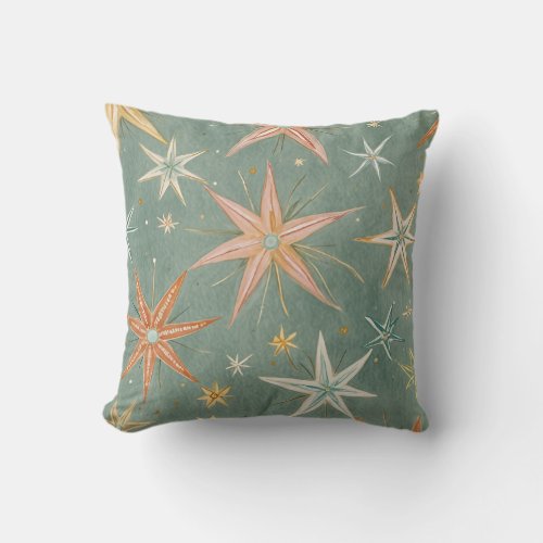 Pastel Stars Throw Pillow