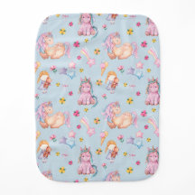 Pastel Storybook Unicorn & Floral Watercolor