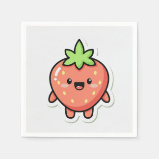 Pastel Strawberry Aesthetic Sticker – Cute Fruit I Napkins
