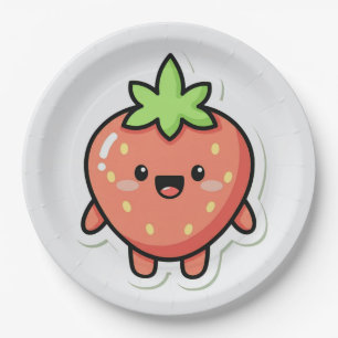 Pastel Strawberry Aesthetic Sticker – Cute Fruit I Paper Plates