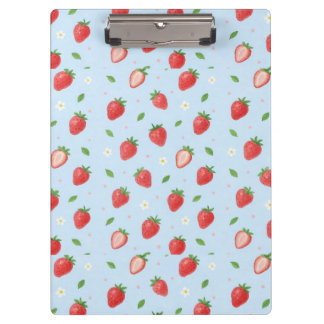 Pastel Strawberry Dreams Seamless Pattern Clipboard