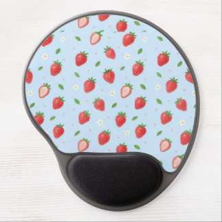 Pastel Strawberry Dreams Seamless Pattern Gel Mouse Pad