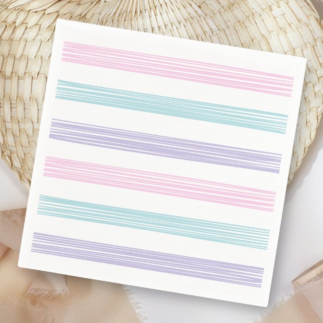 Pastel Stripe Baby Shower  Napkins (Creator Uploaded)