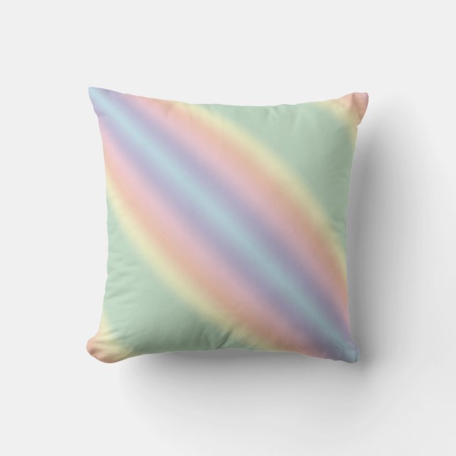 Pastel Stripe Modern Throw Pillow (Front)