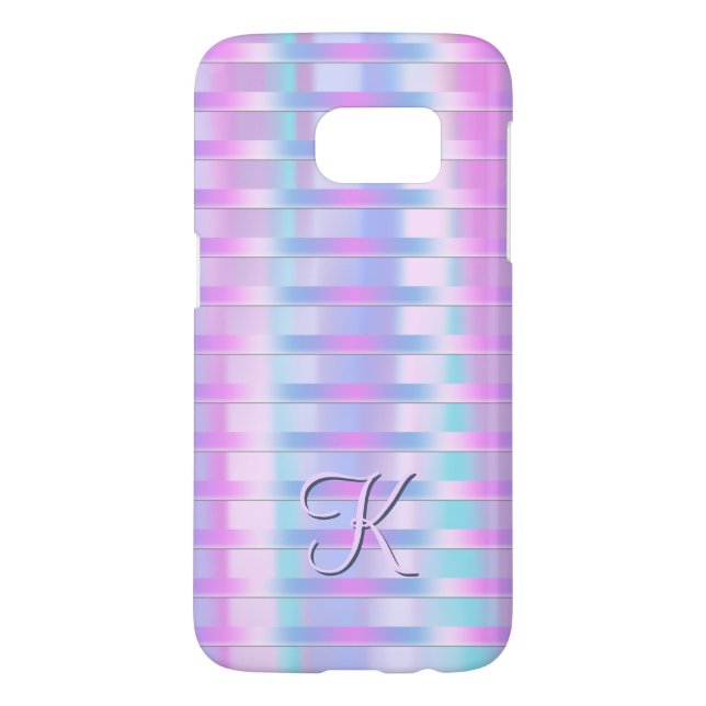 Pastel Stripe Monogram Case-Mate Samsung Galaxy Case (Back)