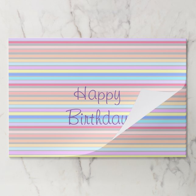 Pastel Stripe Paper Placemats  (Folded)