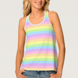 Pastel Stripe Pattern Modern Women's Tank Top