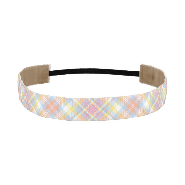 Pastel Stripe Plaid Athletic Headband (Front)