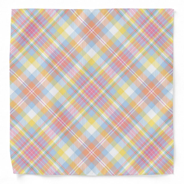 Pastel Stripe Plaid Bandana (Front)