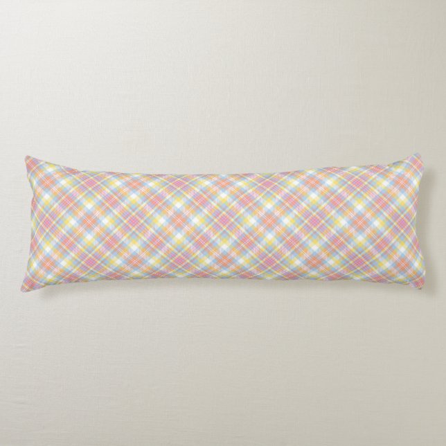 Pastel Stripe Plaid Body Pillow (Front)