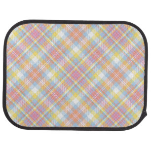 Pastel Stripe Plaid Car Mat