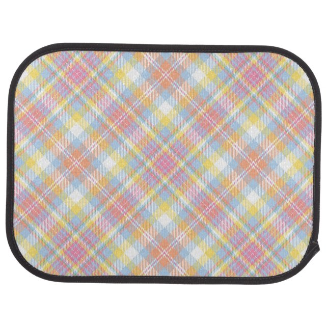 Pastel Stripe Plaid Car Mat (Rear)